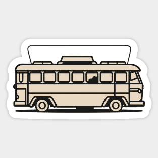 Line art of a vintage bus Sticker